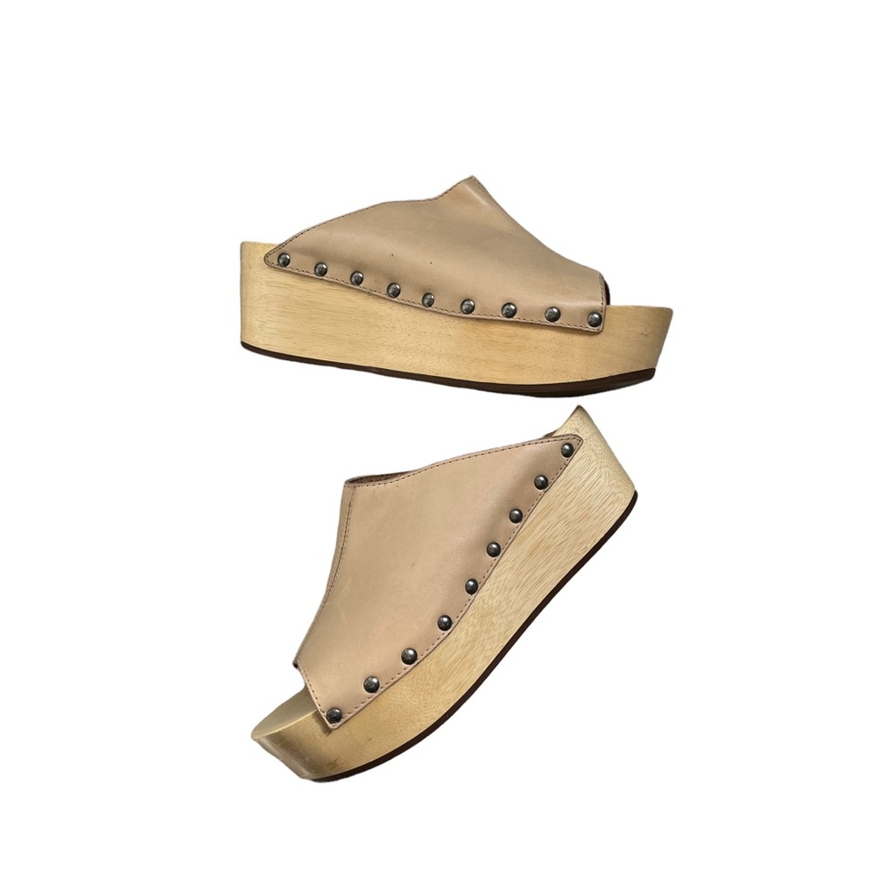 KDB Kelsi Dagger Brooklyn Wooden Platform Studded Slides